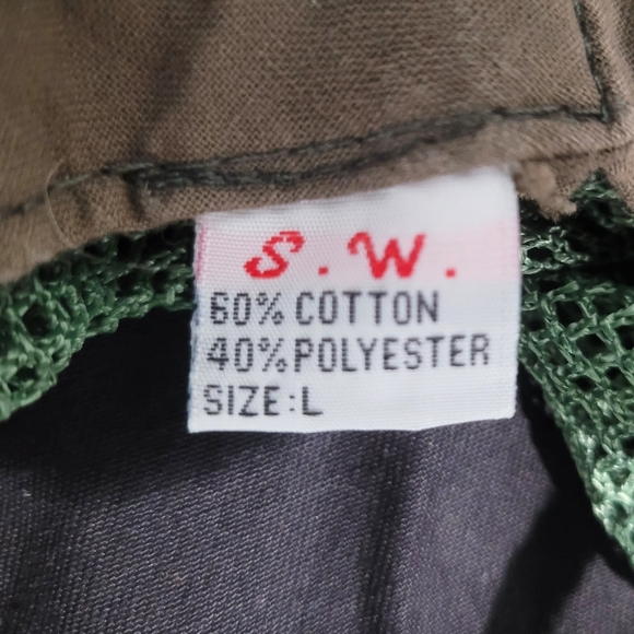 Camoflague Boonie Bucket Sun Hat Size L Neck Cover Mesh Top Chin Cord Fishing - Picture 9 of 9